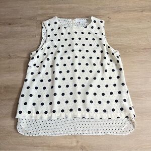 Rose & Olive Women's Sleeveless Chiffon Polkadot Tank Top M Casual Career